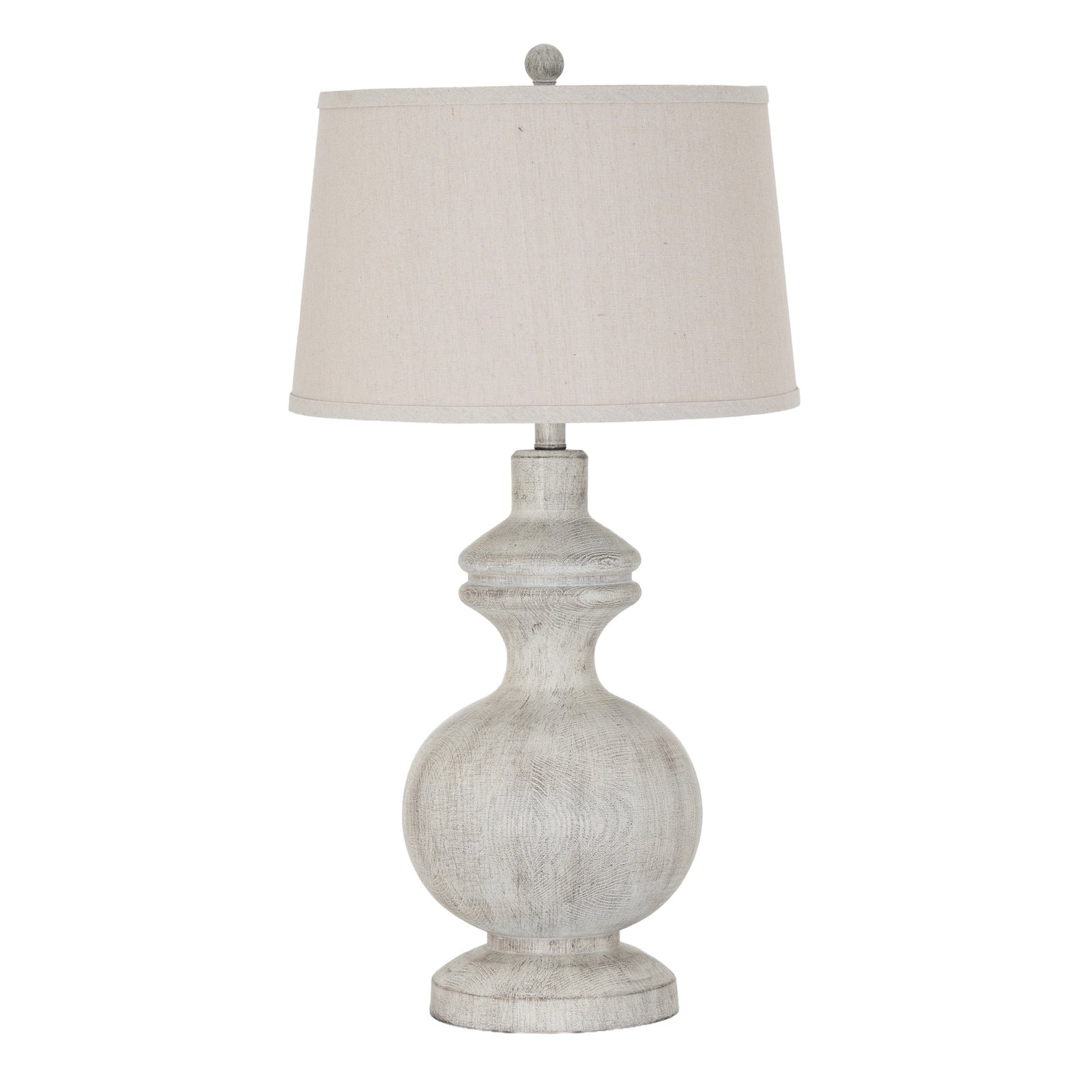 Antique-Style Table Lamp with Linen Shade - Image 2