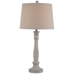 textured table lamp with linen shade styled home accessory