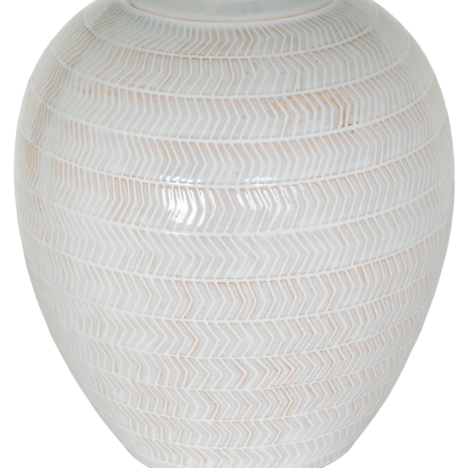 Chevron Ceramic Table Lamp with Linen Shade - Image 3