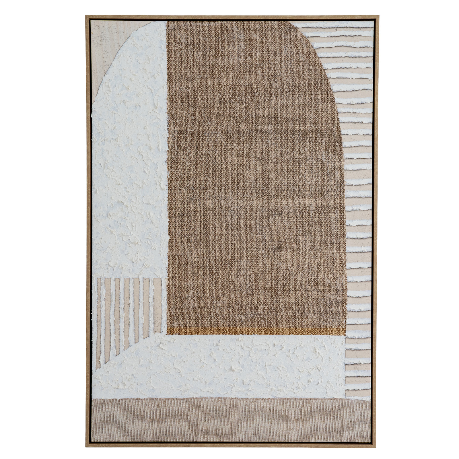 Textured Neutral Hand-Painted Framed Canvas - Image 2
