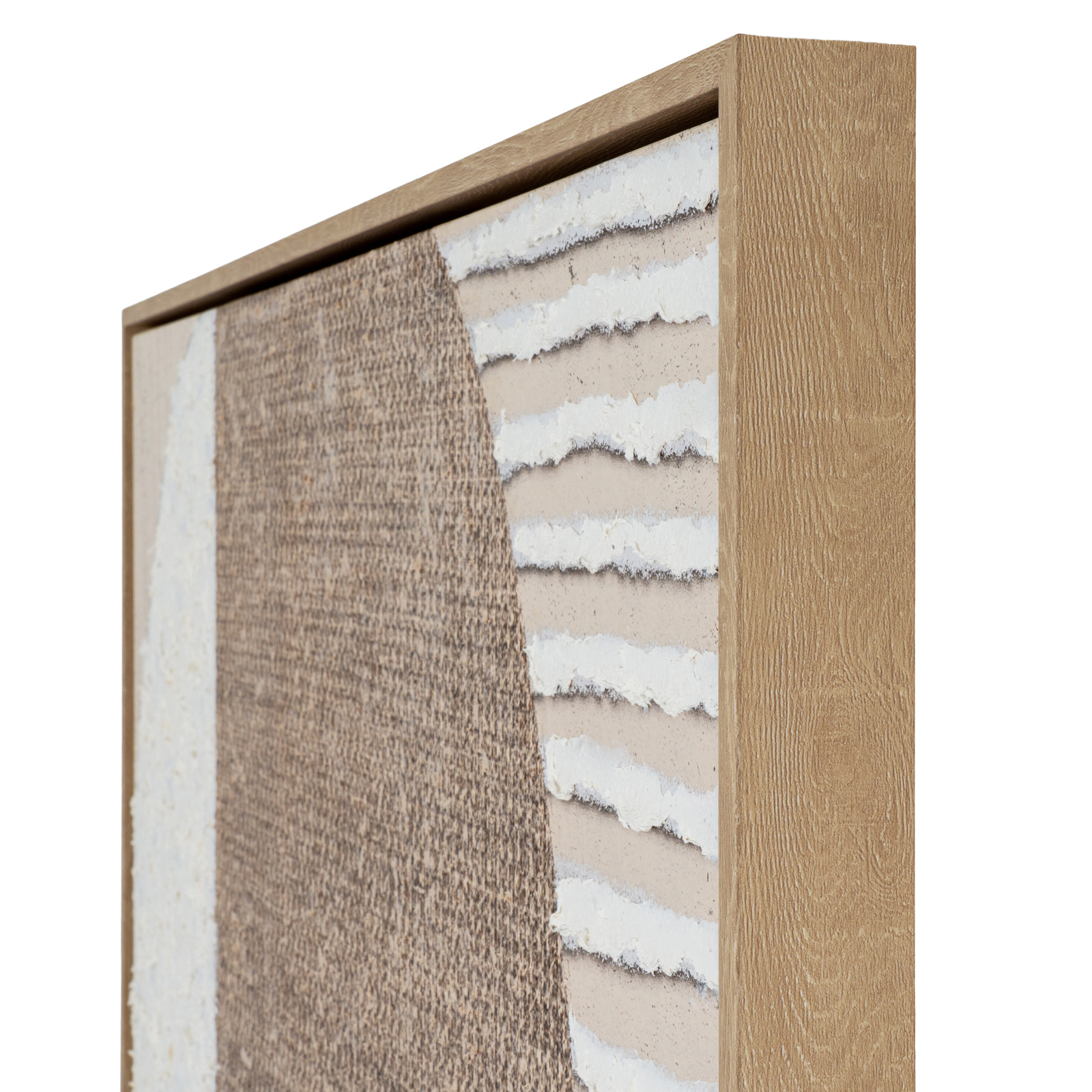 Textured Neutral Hand-Painted Framed Canvas - Image 4