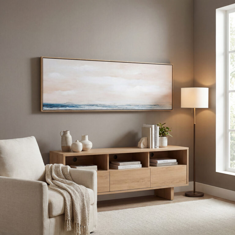 Abstract Hand-Painted Framed Canvas