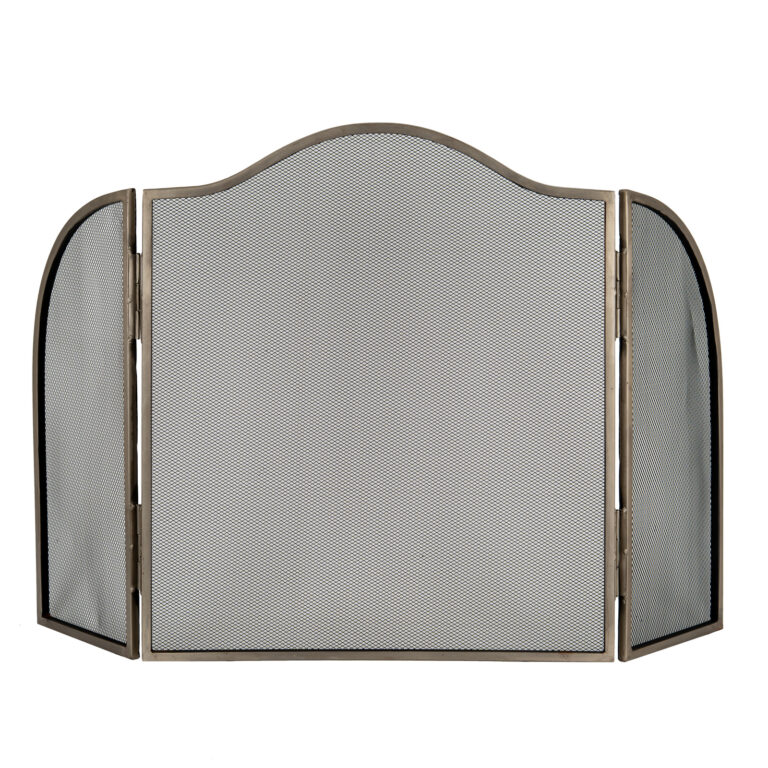 Antiqued Silver Square Fire Screen
