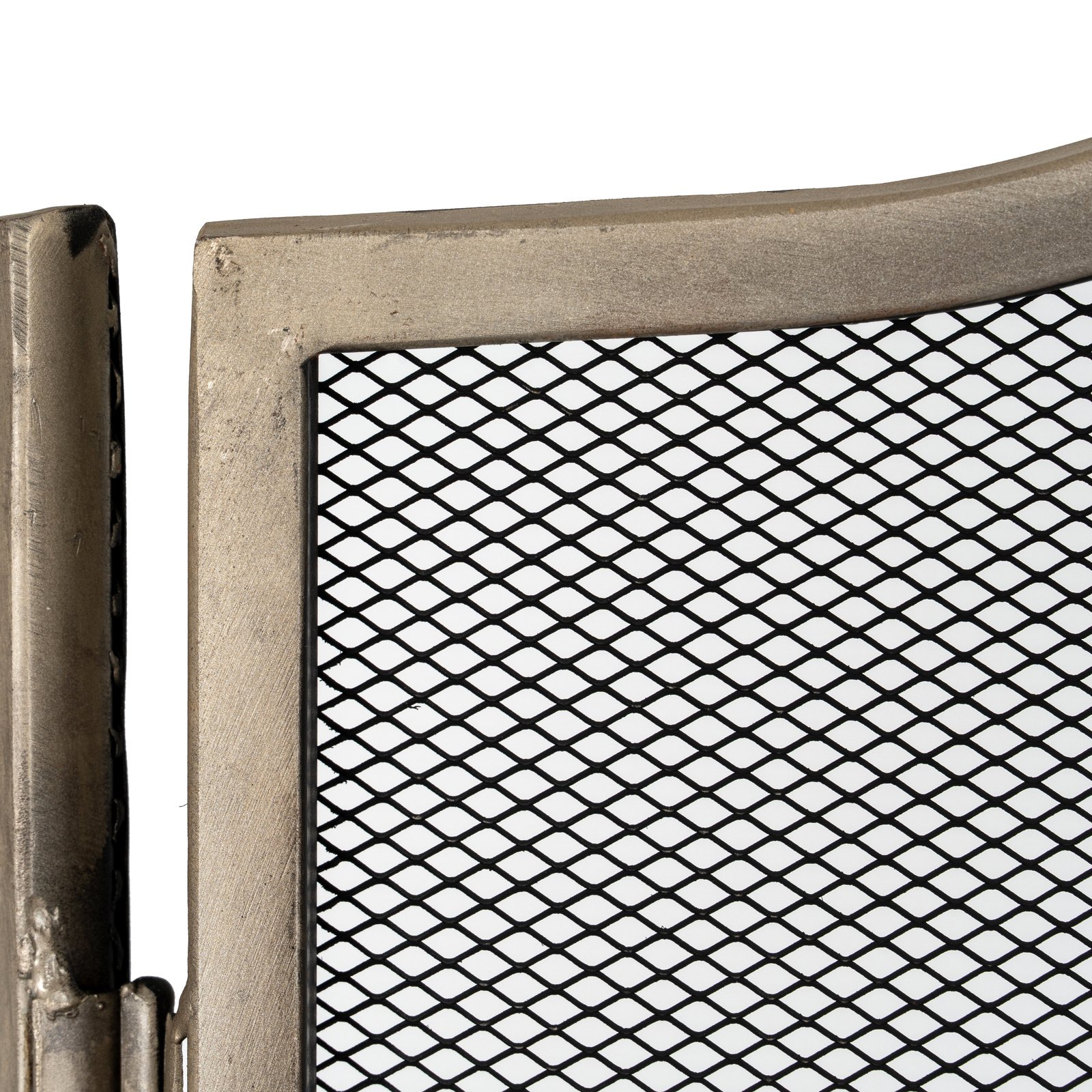 Antiqued Silver Square Fire Screen