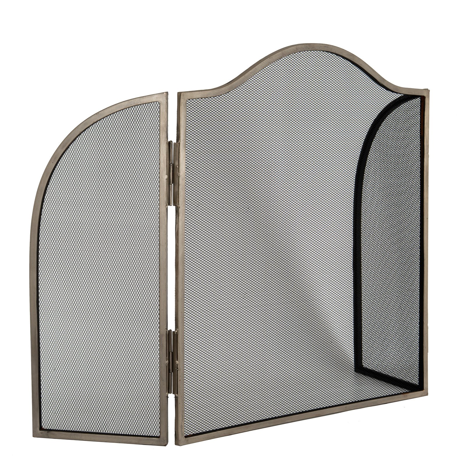 Antiqued Silver Square Fire Screen