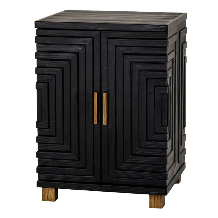 Noir Black Two Door Side Cupboard