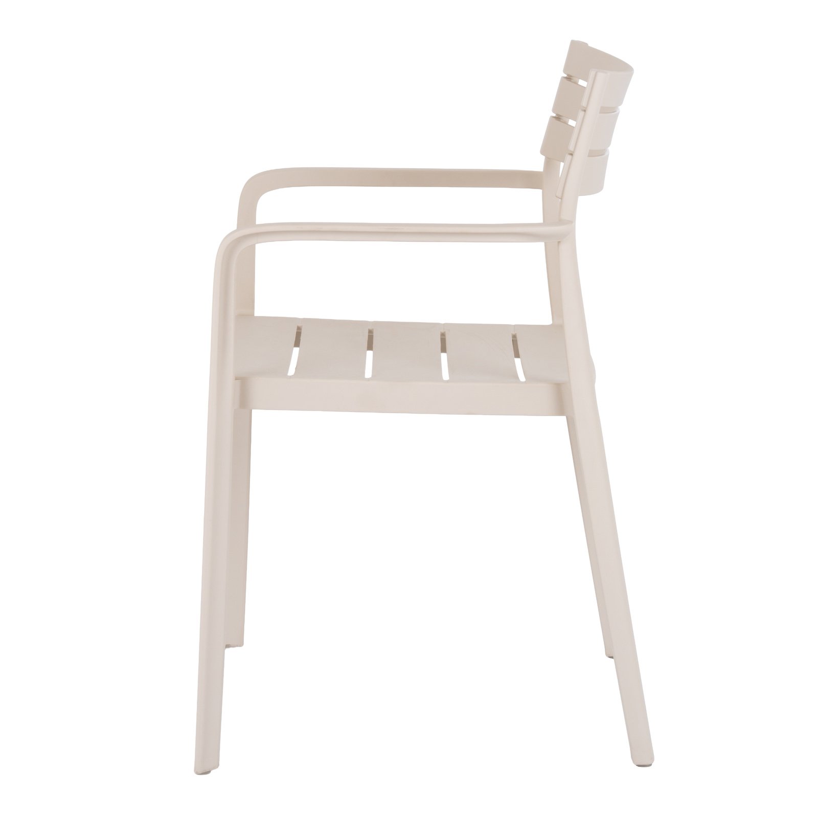 Putty-Finish Slatted Carver Dining Chair