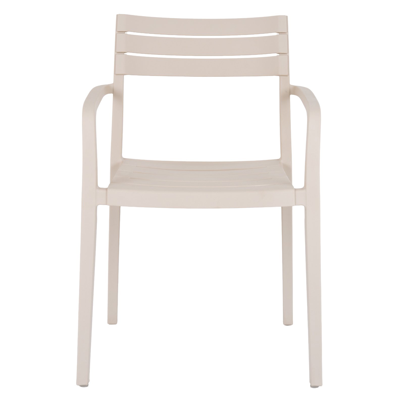 Putty-Finish Slatted Carver Dining Chair