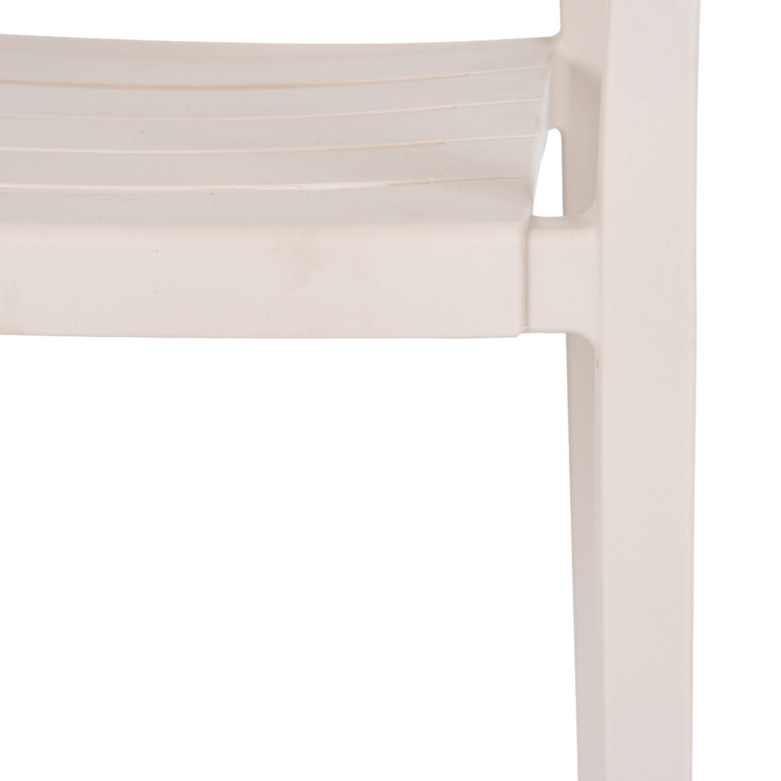 Putty-Finish Slatted Carver Dining Chair
