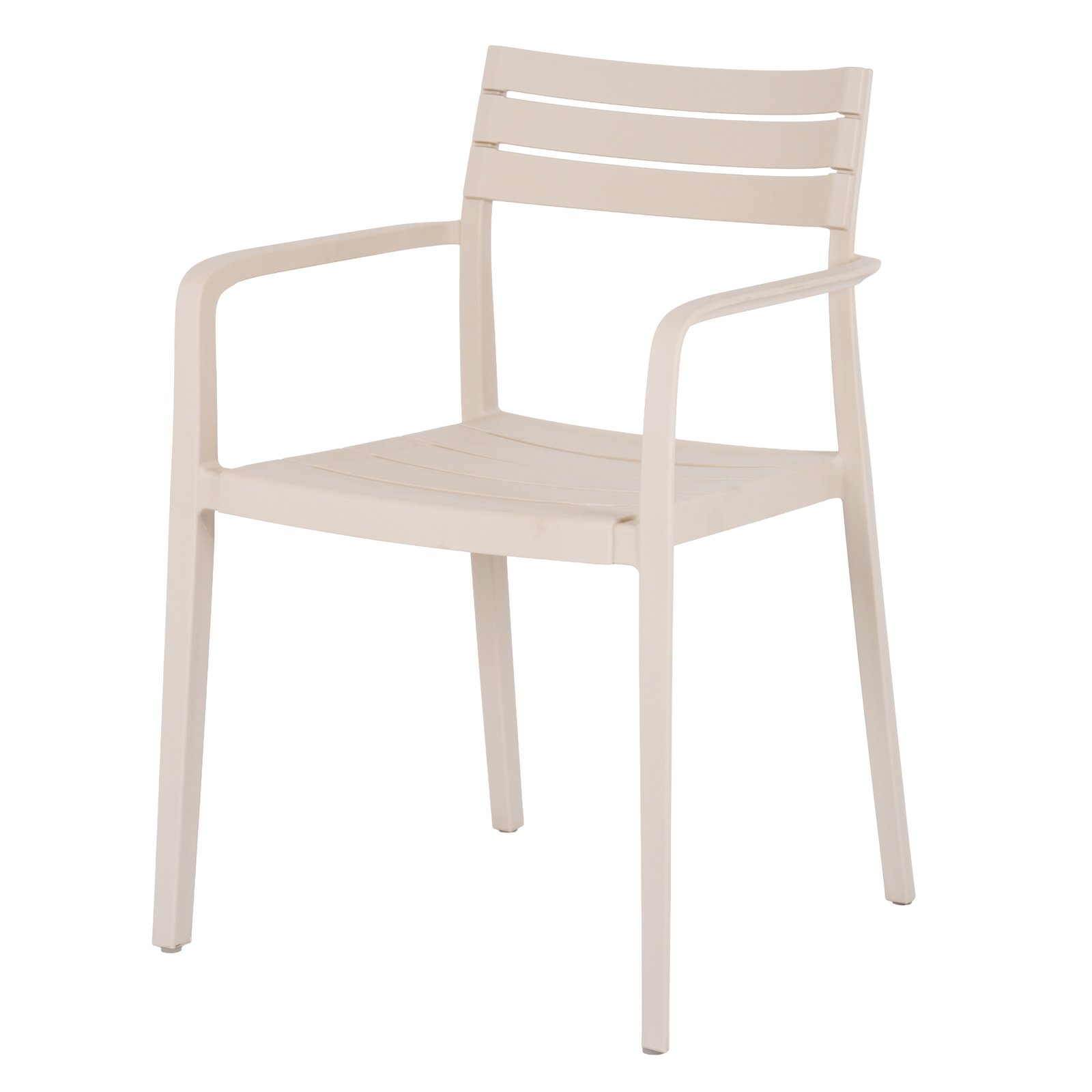 Putty-Finish Slatted Carver Dining Chair