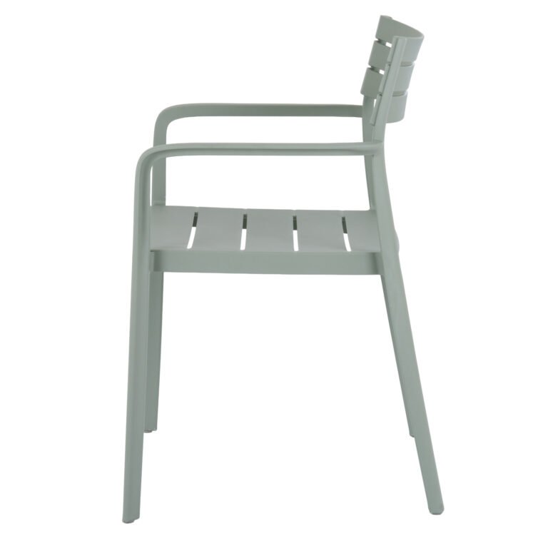 French Grey Slatted Carver Dining Chair