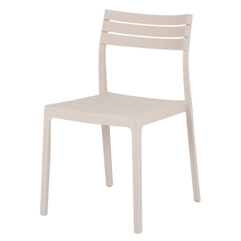 Putty-Finish Slatted Dining Chair