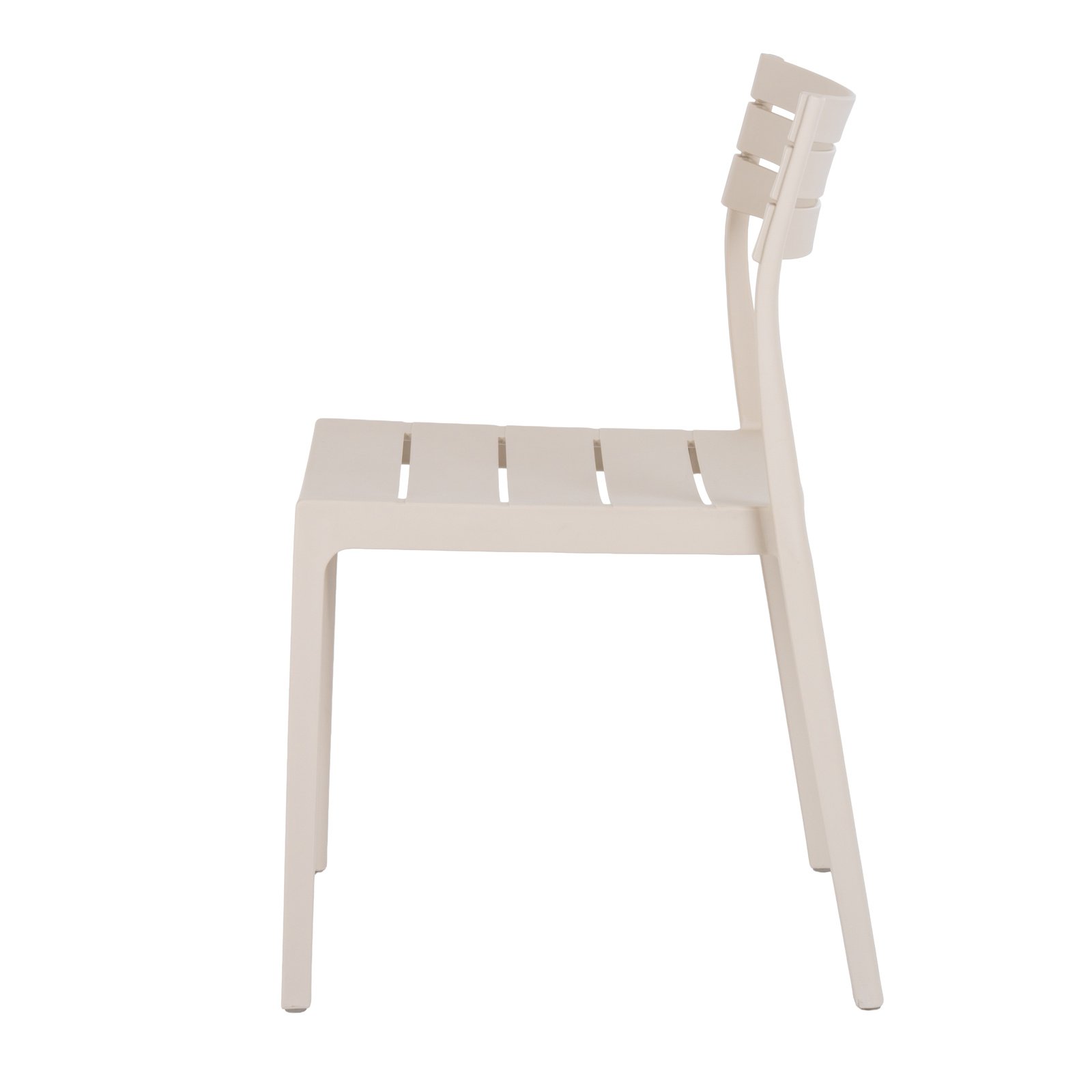 Putty-Finish Slatted Dining Chair