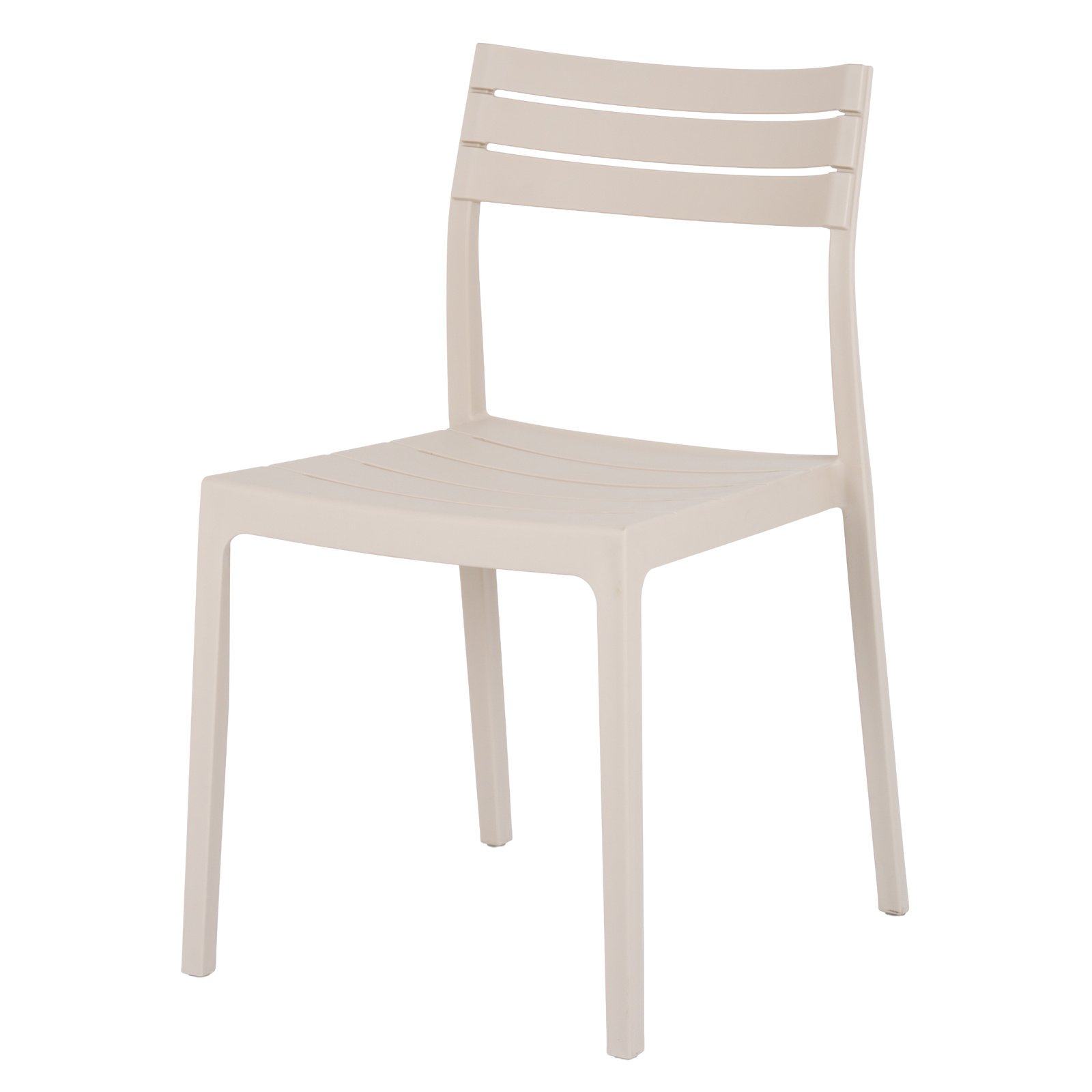 Putty-Finish Slatted Dining Chair