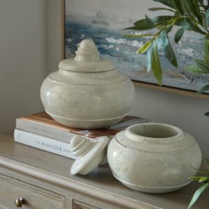Large Rustic Lidded Decorative Pot