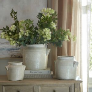 Large Rustic Handled Decorative Pot
