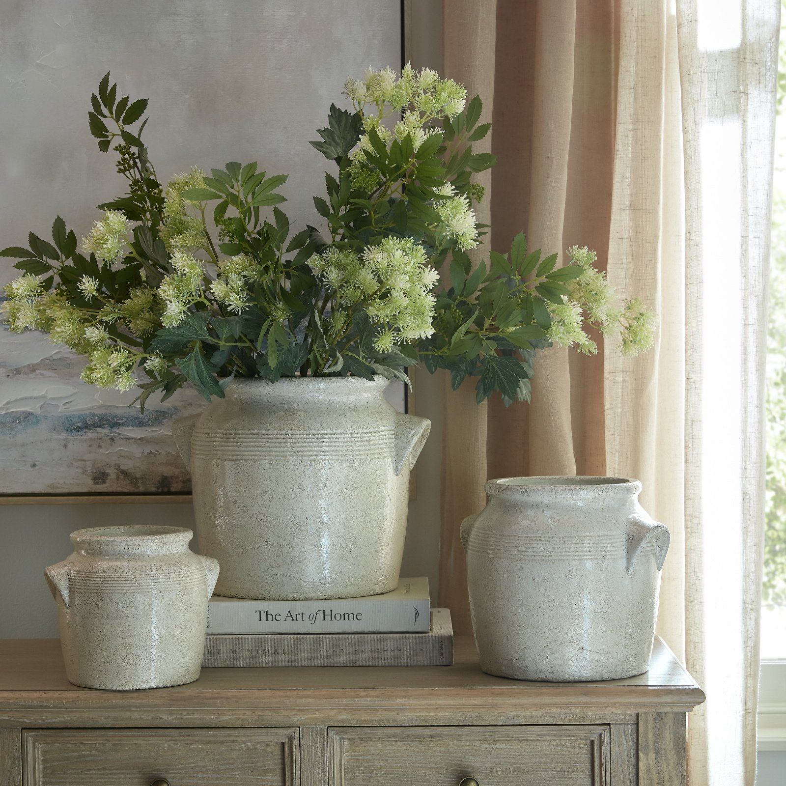 Medium Rustic Handled Decorative Pot