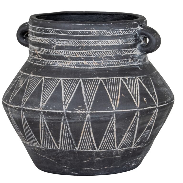 Tall Textured Pot with Handle