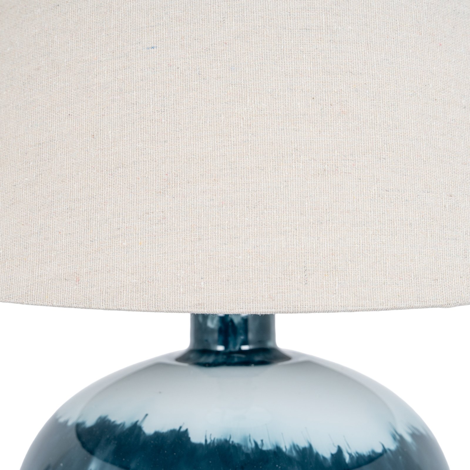 Ocean-Inspired Squat Table Lamp with Linen Shade - Image 3