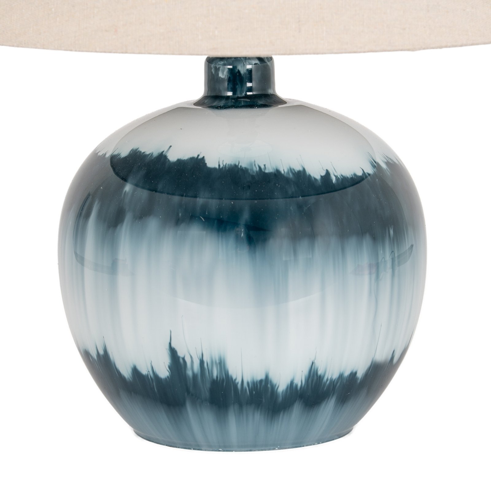 Ocean-Inspired Squat Table Lamp with Linen Shade - Image 4