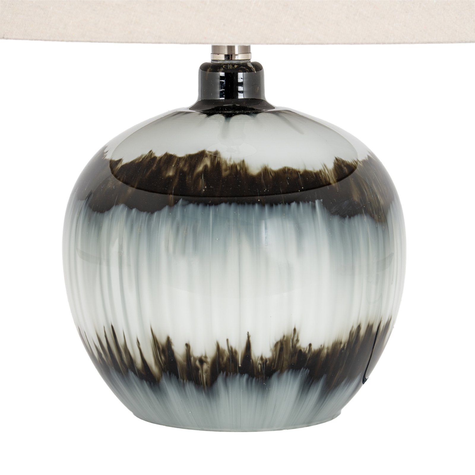 Midnight Shadows Squat Table Lamp With Linen Shade - Image 4