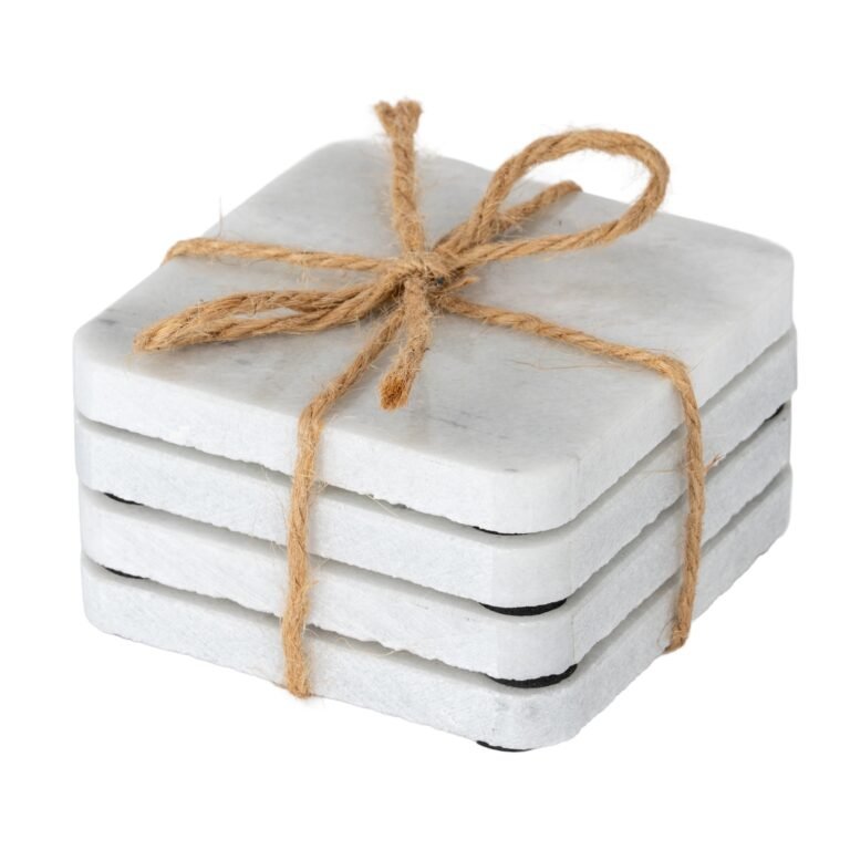four square marble coasters styled home accessory
