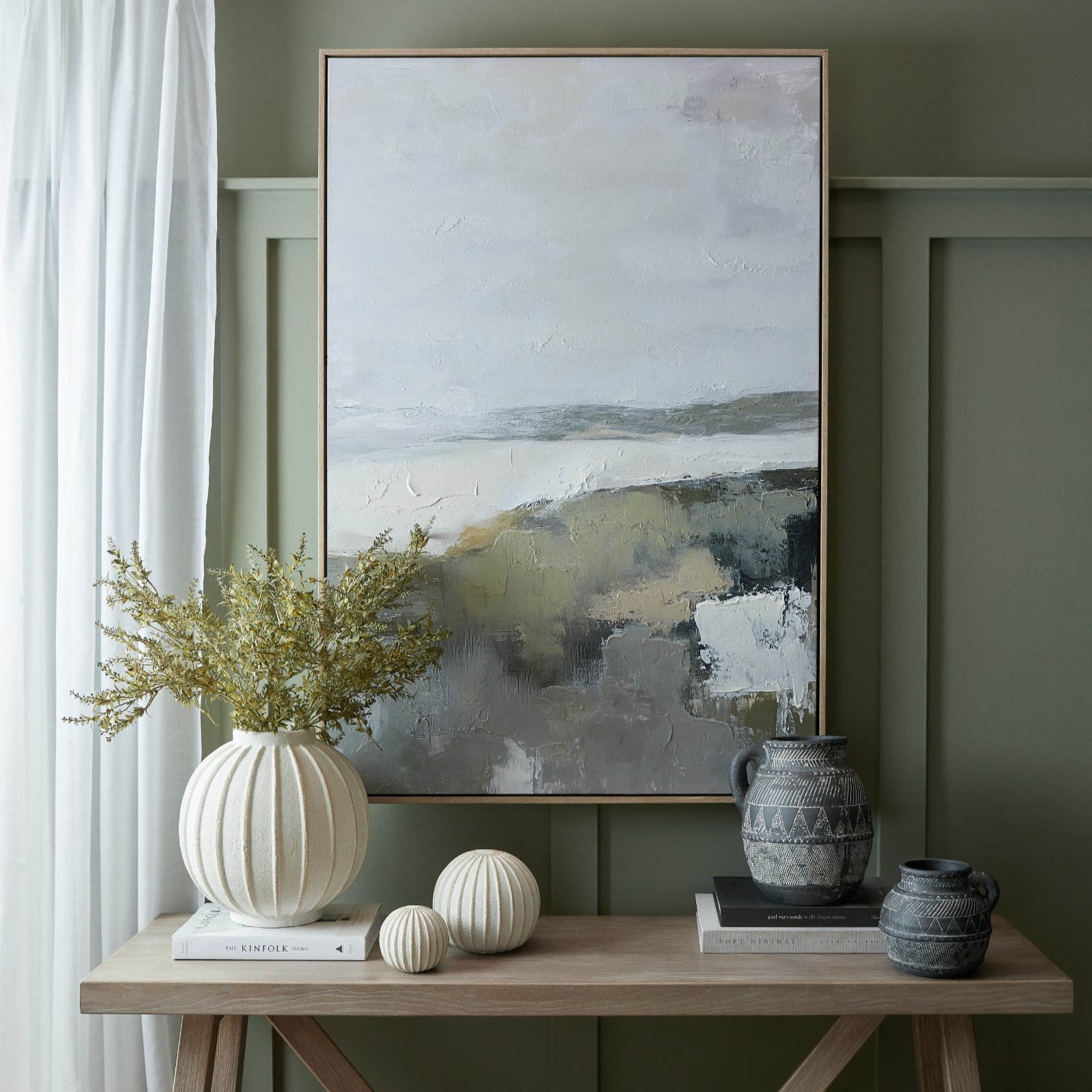 framed hillside landscape canvas