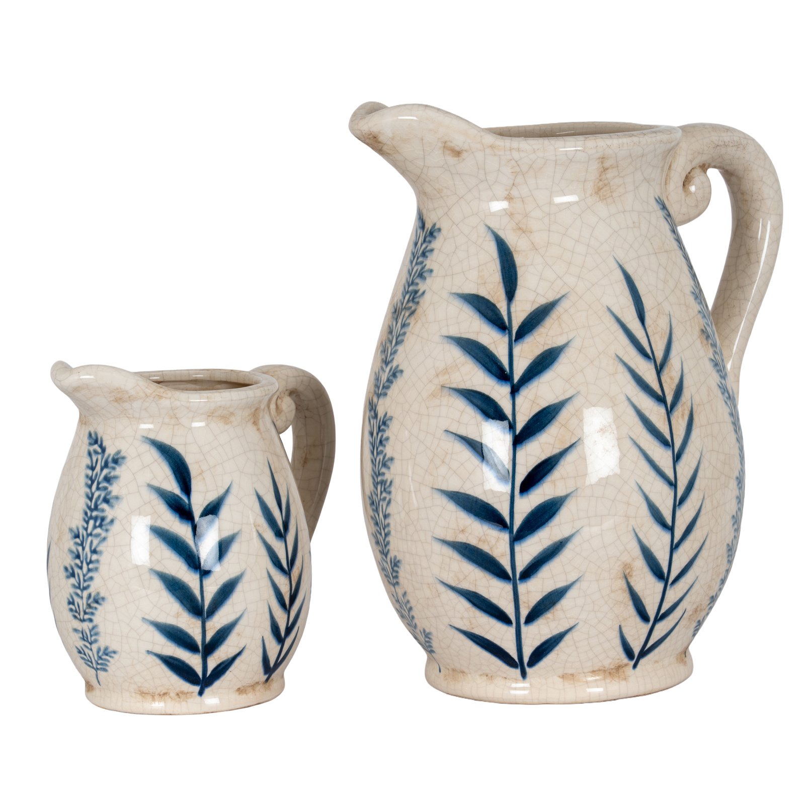 Small Blue Floral Ceramic Jug Vase - Image 5