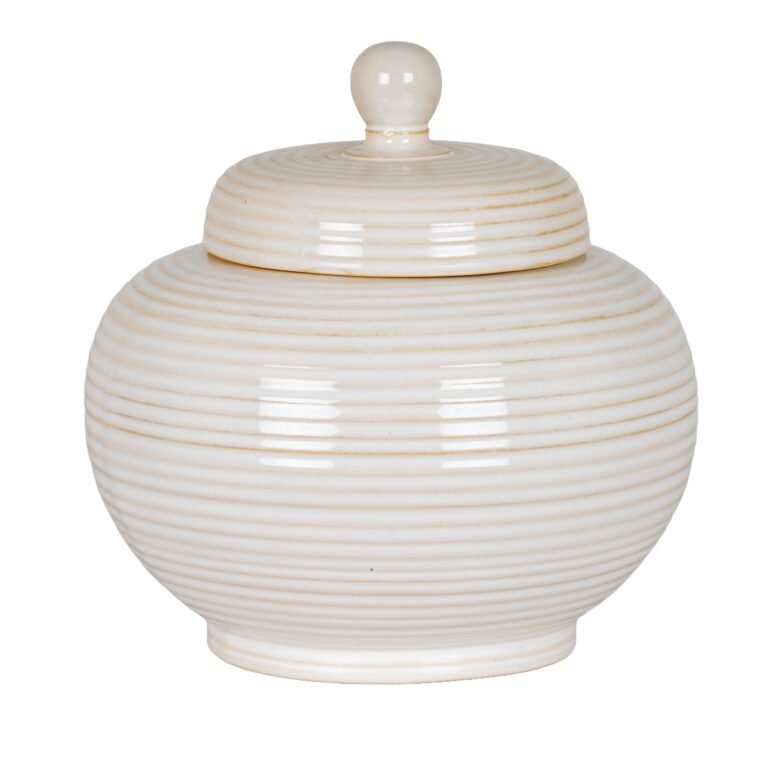 Neva Large Lidded Ceramic Jar styled home decor product