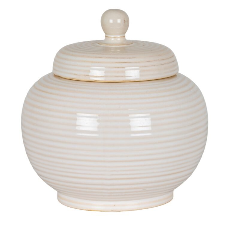 Neva Small Lidded Ceramic Jar styled home decor product