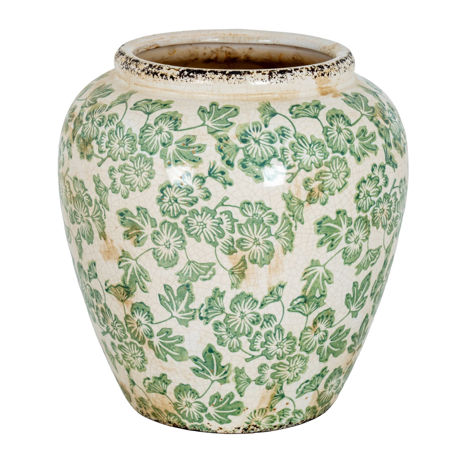 Small Green Clover Ceramic Vase
