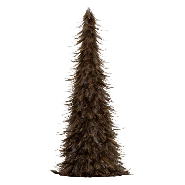 80cm Tall Fawn Feather Decorative Tree