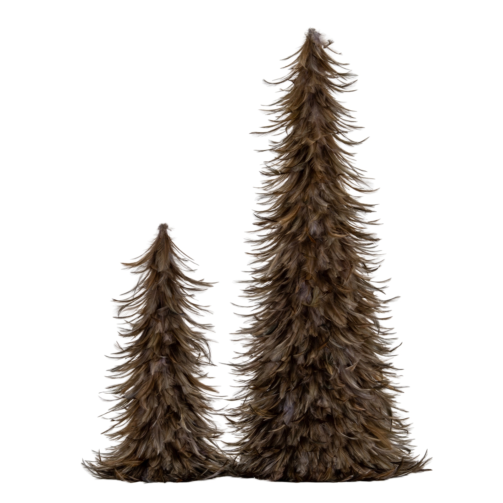 80cm Tall Fawn Feather Decorative Tree