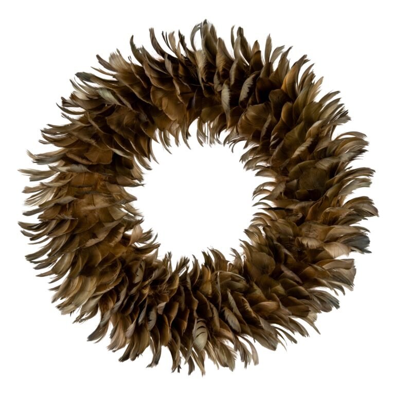 Fawn Feather Decorative Wreath