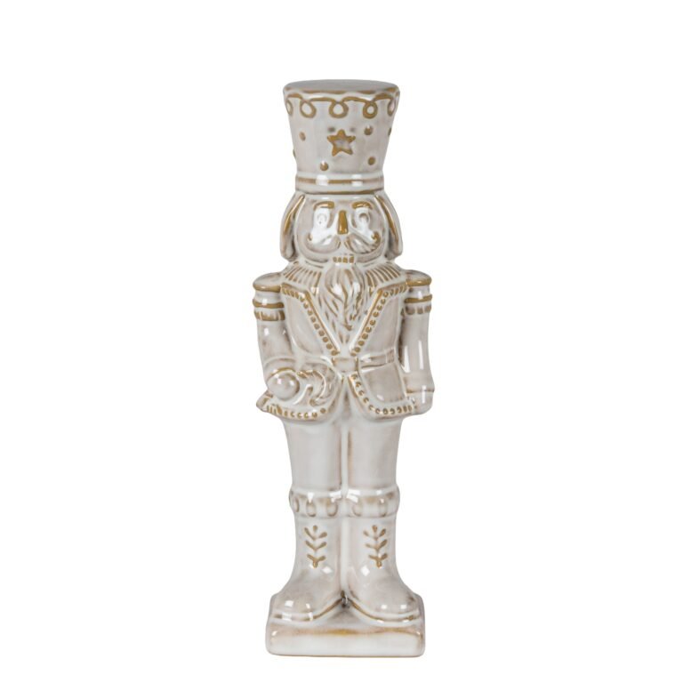 Ceramic Nutcracker with Candy Cane