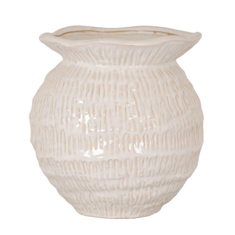Wavy Rim Medium Round Vase