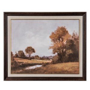 Autumn Landscape Hand-Painted Framed Canvas