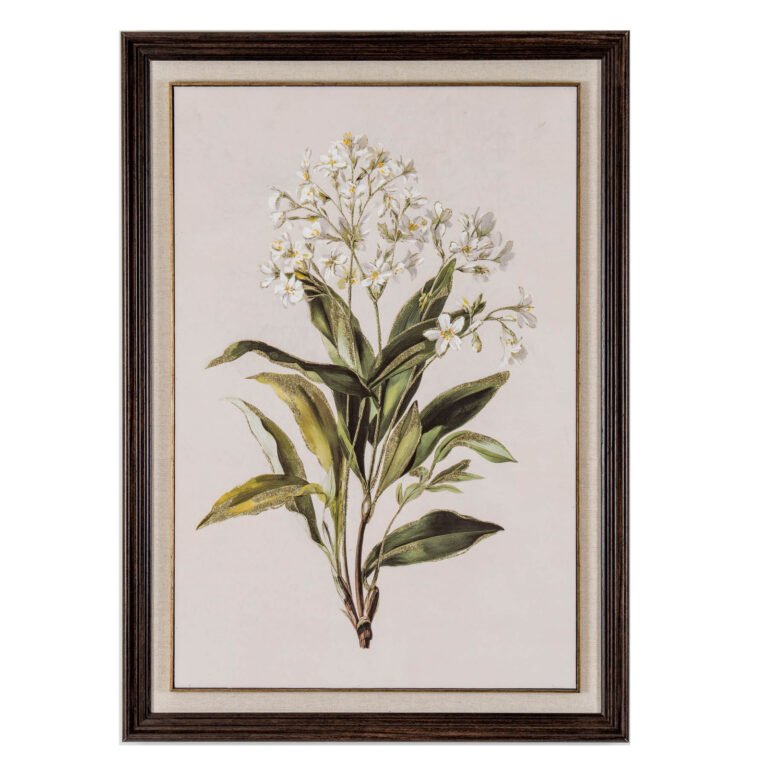 White Wildflower Linen Wall Art