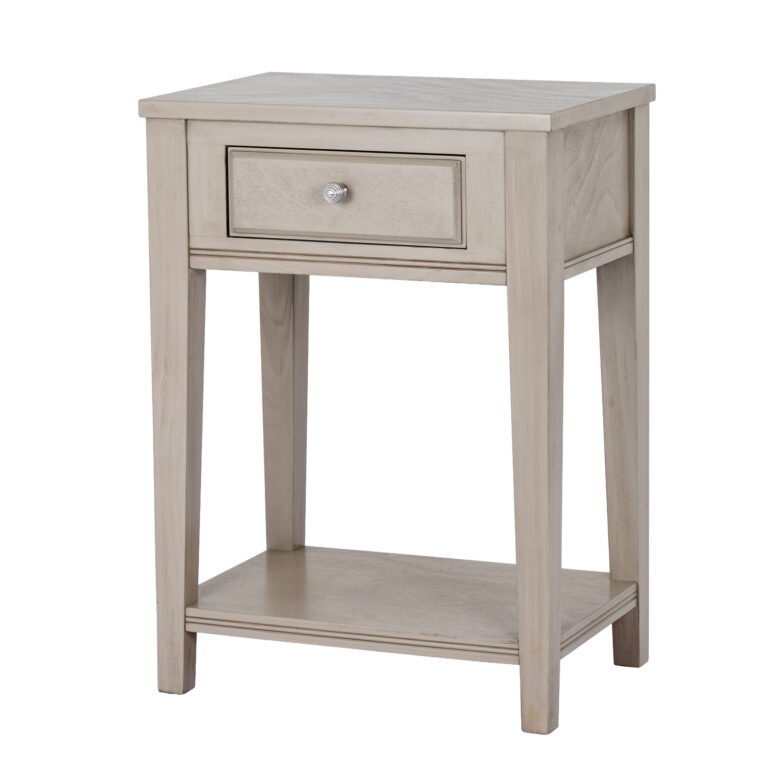 Classic 1 Drawer Side Table with Shelf – country-style storage furniture in a neutral wood finish