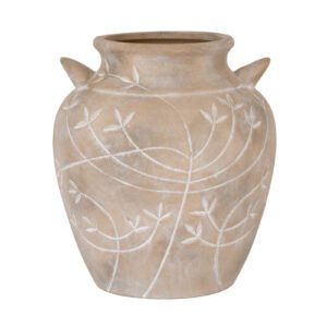 Embossed Floral Amphora Vase