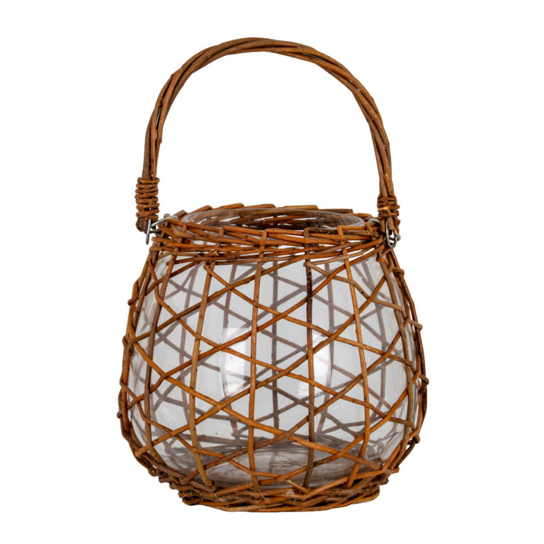 Larkcombe Large Wicker Lantern with Carry Handle