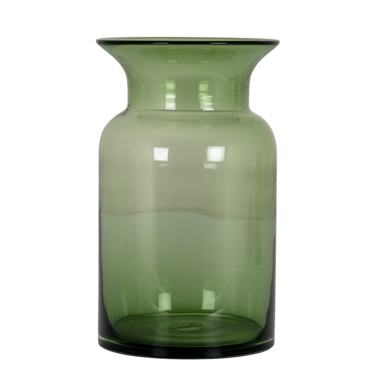 Tall Green Glass Vase