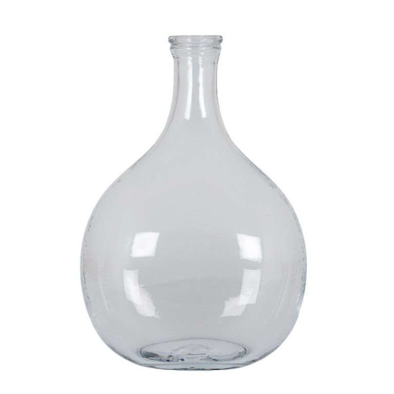 Large Balloon-Shaped Glass Bottle Vase