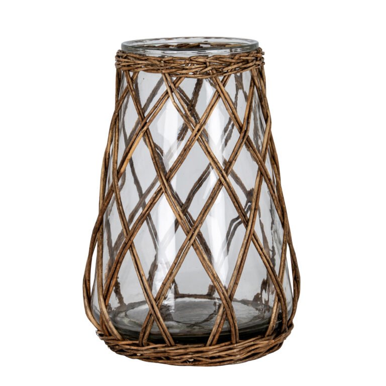 Larkcombe Wicker Pillar Candle Lantern