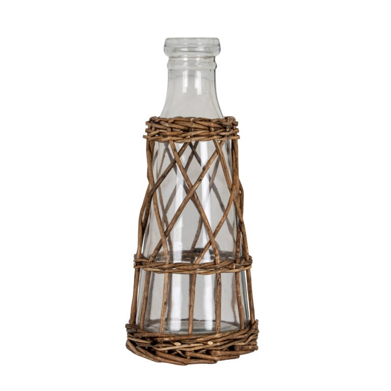 Larkcombe Large Glass & Wicker Bottle Carafe
