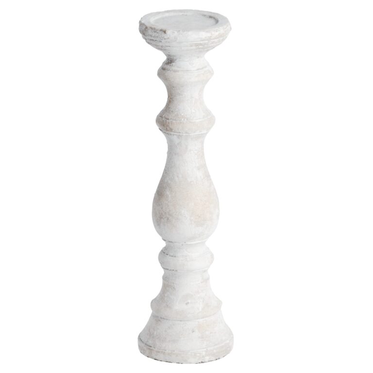 Tall Stone-Finish Candle Holder